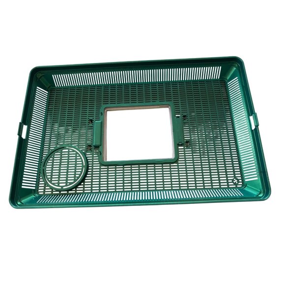 Lg Reptile & Insect Habitat Carrier W/ Lid & Handle - Green Ventilated Top C55 - Picture 6 of 8